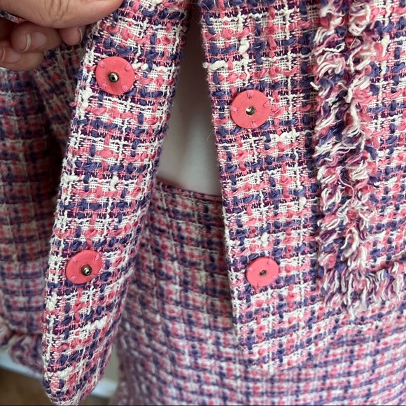 WORTH Cotton Boucle Tweed fringed two piece set - Picture 5 of 8